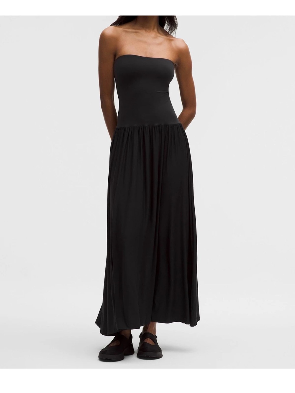 Lululemon 2-in-1 Maxi Dress - Classic Strapless Black Maxi Dress - Medium